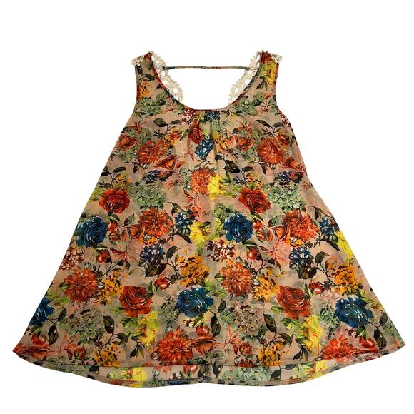Women's Sleeveless Floral Flowy Blouse Size XS Festival Boho Cottagecore Casual - Picture 1 of 7